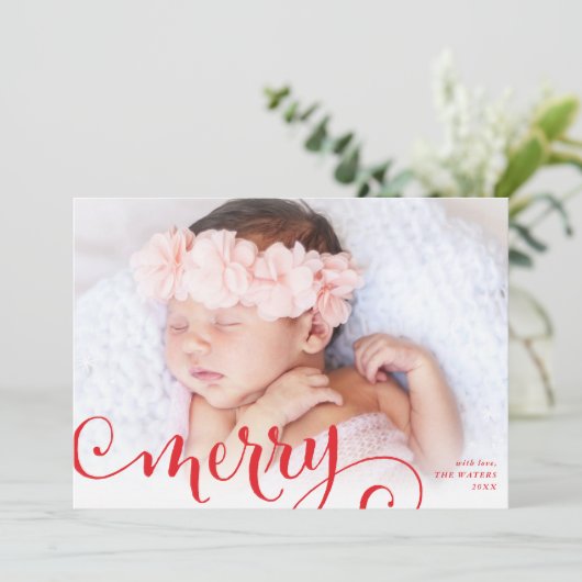 PHOTO家族メリーおもしろい書道オーバーレイ赤 シーズンカード (スタンド正面)