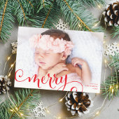 PHOTO家族メリーおもしろい書道オーバーレイ赤 シーズンカード