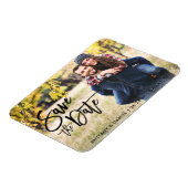 Photo日付ブラシスクリプトモダンの保存 マグネット (左側)