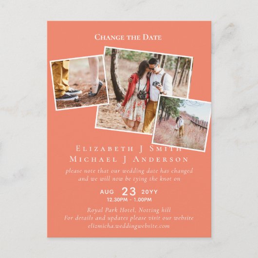 PHOTO日付変更計画延期任意のイベント ポストカード (正面)