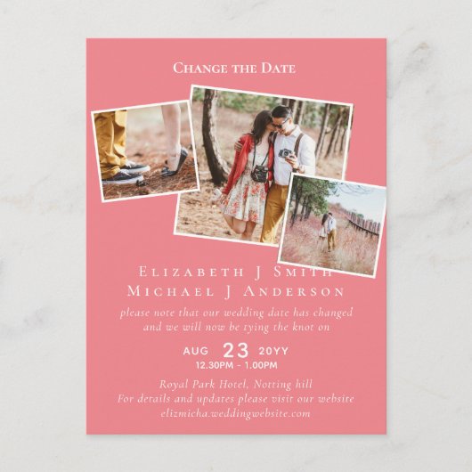 PHOTO日付変更計画延期任意のイベント ポストカード (正面)