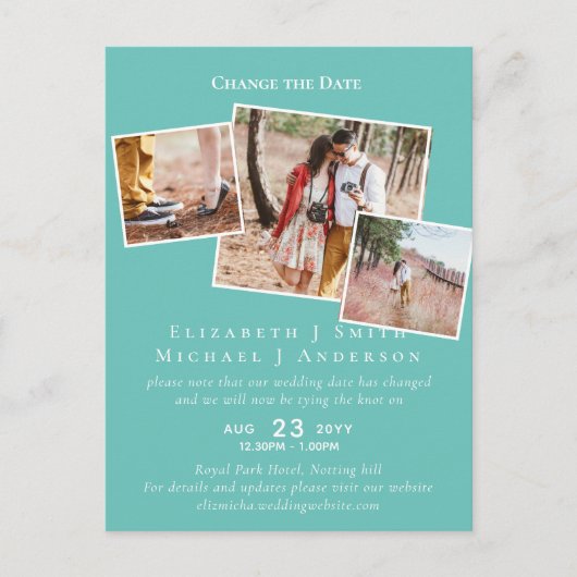 PHOTO日付変更計画延期任意のイベント ポストカード (正面)