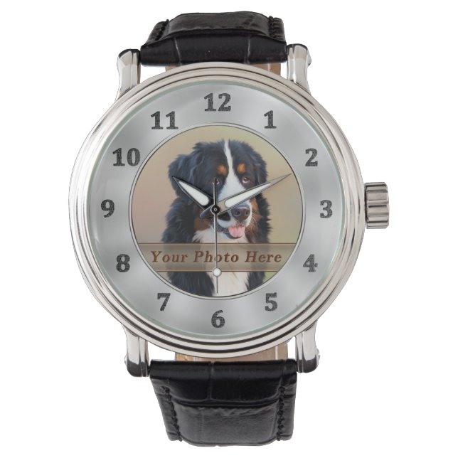 PHOTO時計男性へ、女性と子供 腕時計 (正面)