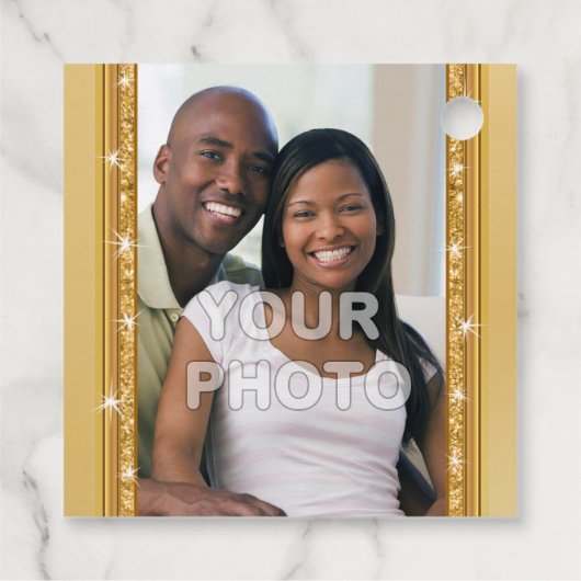 PHOTO格安パーソナライズされた結婚式の引き出物 フェイバータグ (裏面)