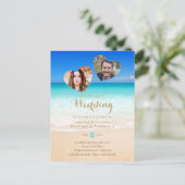 PHOTO熱帯ビーチハートサンドシーザデイト ポストカード (スタンド正面)