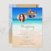 PHOTO熱帯ビーチハートサンドシーザデイト ポストカード (正面/裏面)