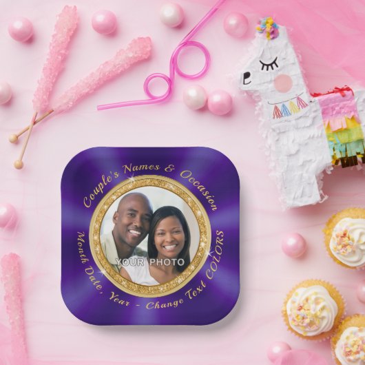 PHOTO素晴らし、のパーソナライズされた結婚紙プレート ペーパープレート (パーティー)