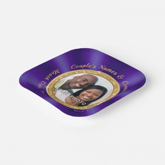 PHOTO素晴らし、のパーソナライズされた結婚紙プレート ペーパープレート (傾斜あり)