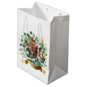 PHOTO'結婚s Thank You Eucalyptus 葉 Gift ミディアムペーパーバッグ (正面アングル)