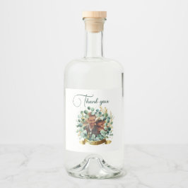 PHOTO'結婚s Thank You Eucalyptus 葉 Gift リキュールボトルラベル