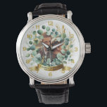 PHOTO'結婚s Thank You Eucalyptus 葉 Gift 腕時計<br><div class="desc">写真と文字のテンプレート結婚、新婚、ユーカリと記念日のイベントアイテム、緑の葉金ゴールドのアクセントのテーマと。</div>