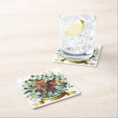 PHOTO'結婚s Thank You Eucalyptus 離れ Favorites スクエアペーパーコースター (インサイチュ)