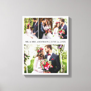 Photo エレガント モダン 結婚  4 Collage キャンバスプリント