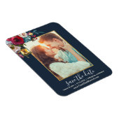 Photo エレガント Burgundy Navyフローラ保存日 マグネット (右側)