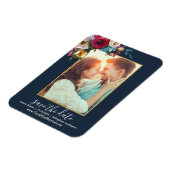 Photo エレガント Burgundy Navyフローラ保存日 マグネット (左側)