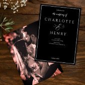 Photo エレガント Callightgraphy Script Black結婚's 招待状