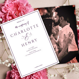 Photo エレガント Callightgraphy Script Purple 結婚's 招待状