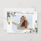 PHOTO エレガント Eucalyptus Greenery卒業 サンキューカード (正面)