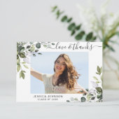 PHOTO エレガント Eucalyptus Greenery卒業 サンキューカード (スタンド正面)