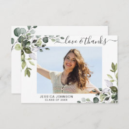 PHOTO エレガント Eucalyptus Greenery卒業 サンキューカード
