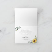PHOTO エレガント Eucalyptus Sunflowers緑 サンキューカード (内部)