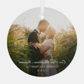 Photo エレガント Newlywed Our初めてのクリスマス結婚した ガラスオーナメント (裏面)