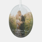 Photo エレガント Newlywed Our初めてのクリスマス結婚した ガラスオーナメント (正面左)