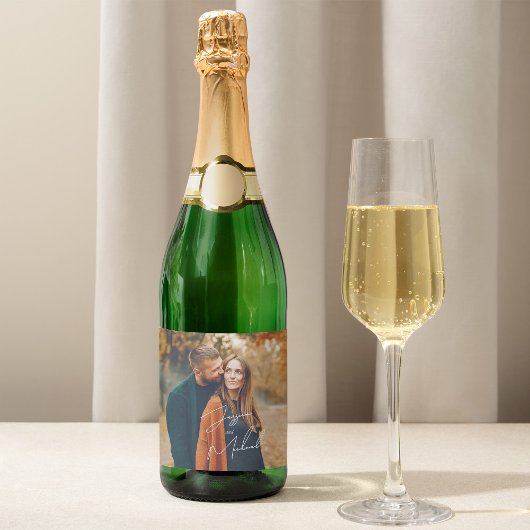 Photo エレガント Script Boho結婚's スパークリングワインラベル