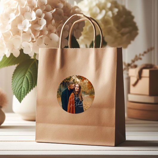 Photo エレガント Script Boho結婚's ラウンドシール