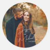 Photo エレガント Script Boho結婚's ラウンドシール (正面)