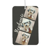 Photo カスタム Collage - 3枚の写真フィルムストリップブラック カーエアーフレッシュナー (正面)