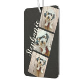 Photo カスタム Collage - 3枚の写真フィルムストリップブラック カーエアーフレッシュナー (左)