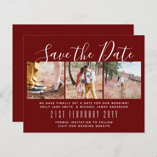 PHOTO コンテンポラリー Save the Dates by LeahG BUDGET (正面/裏面)