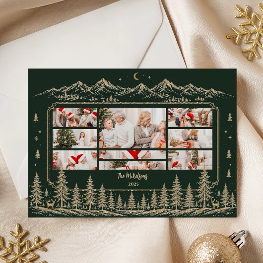 Photo  タイムレスゴールドのクリスマスツリー風景 シーズンカード