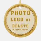 PHOTO、バパーソナライズされたレーボールクリスマスオーナメント セラミックオーナメント (裏面)