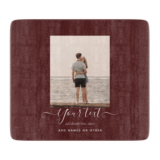 PHOTO パーソナライズされた Giftブルゴーニュテーマ カッティングボード (正面)