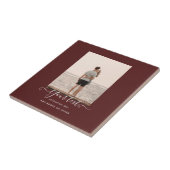 PHOTO パーソナライズされた Giftブルゴーニュテーマ タイル (側面)