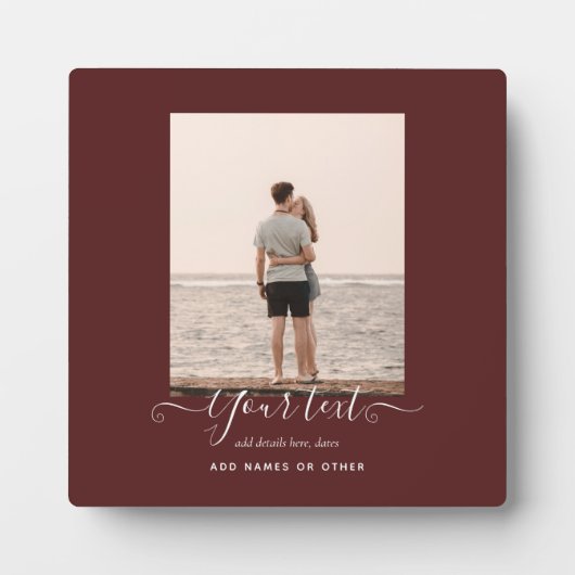 PHOTO パーソナライズされた Giftブルゴーニュテーマ フォトプラーク (正面)