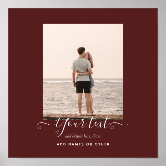 PHOTO パーソナライズされた Giftブルゴーニュテーマ ポスター (正面)