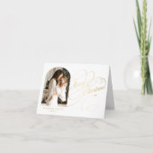 Photo パーソナライズされた Merry Christmasスクリプエレガントト シーズンカード (正面)