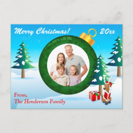 PHOTO パーソナライズされたChristmas Ornament Post Card 4 シーズンポストカード