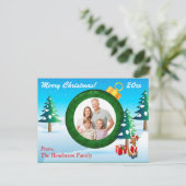 PHOTO パーソナライズされたChristmas Ornament Post Card 4 シーズンポストカード (スタンド正面)