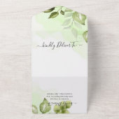 Photo ミニマル Greenery Folids結婚 All In オールインワン招待状 (外側)