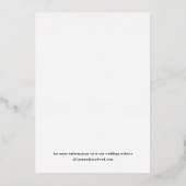 Photo ミニマル Wedding日付金ゴールドの保存 箔招待状 (裏面)