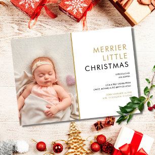 Photo メリー Little Christmas Birth Announcement シーズンカード