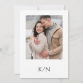 PHOTO モダンエレガント白黒結婚の 招待状 (裏面)