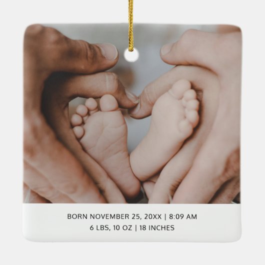 Photo モダン Babysエレガント初めてのクリスマス セラミックオーナメント (裏面)