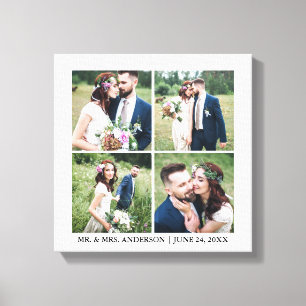 Photo モダン Collage 結婚 4 キャンバスプリント