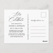 PHOTO モダン Graduationエレガント Party招待状 ポストカード (裏面)