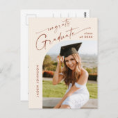 PHOTO モダン Graduation Party招待状 ポストカード (正面/裏面)